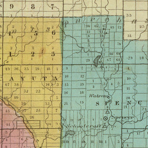 Vintage Map of Tioga County, New York 1829