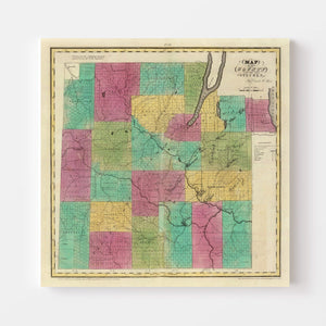 Vintage Map of Steuben County, New York 1829