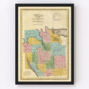 Vintage Map of Onondaga County, New York 1829