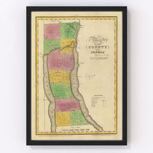 Vintage Map of Seneca County, New York 1829