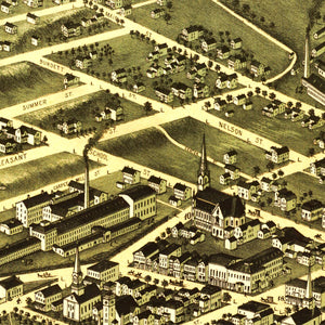 Vintage Map of Clinton, Massachusetts 1876