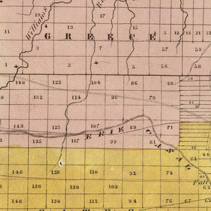 Vintage Map of Monroe County, New York 1829