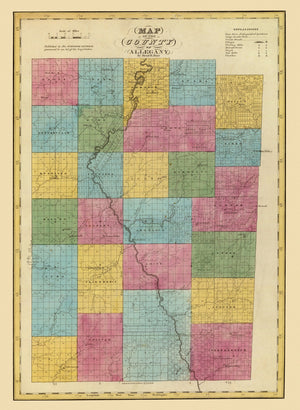 Vintage Map of Allegany County, New York 1829