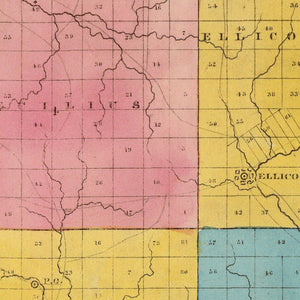 Vintage Map of Cattaraugus County, New York 1829