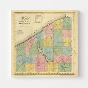 Vintage Map of Chautauqua County, New York 1829