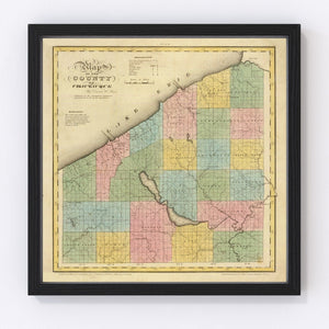 Vintage Map of Chautauqua County, New York 1829