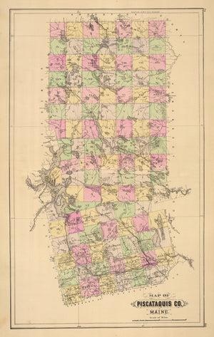 Vintage Map of Piscataquis County, Maine 1885