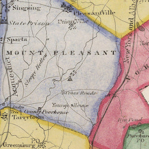Vintage Map of Westchester County, New York 1839