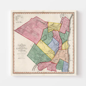 Vintage Map of Ulster County, New York 1840