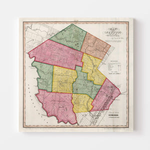 Vintage Map of Sullivan County, New York 1840