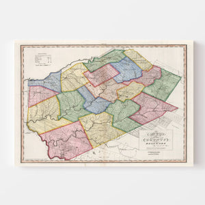 Vintage Map of Delaware County, New York 1840