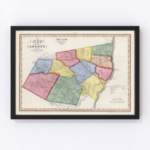 Vintage Map of Greene County, New York 1839