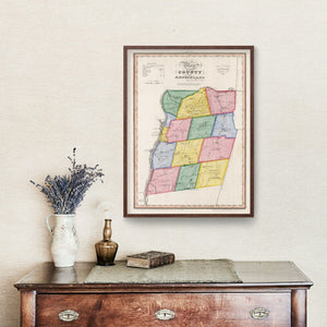 Vintage Map of Rensselaer County, New York 1839