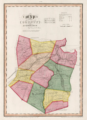 Vintage Map of Schoharie County, New York 1839