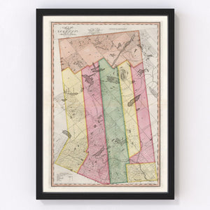 Vintage Map of Hamilton County, New York 1840