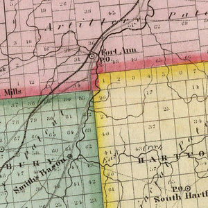 Vintage Map of Washington County, New York 1840