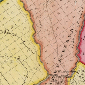 Vintage Map of Warren County, New York 1840