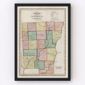 Vintage Map of Chenango County, New York 1840