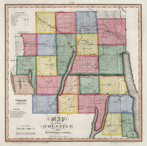 Vintage Map of Ontario County, New York 1840