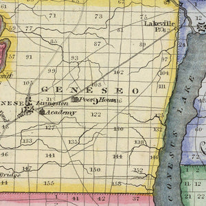 Vintage Map of Livingston County, New York 1840