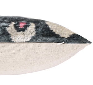 Gray & Blush Velvet Throw Pillow – 16x16 | Handmade Luxury