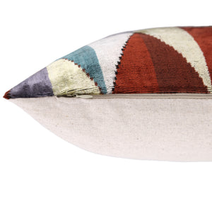 Handmade Geometric Velvet Throw Pillow – 16x16 Inch – Triangle Pattern