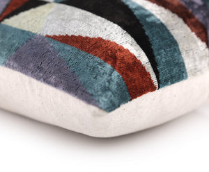 Handmade Geometric Velvet Throw Pillow – 16x16 Inch – Triangle Pattern