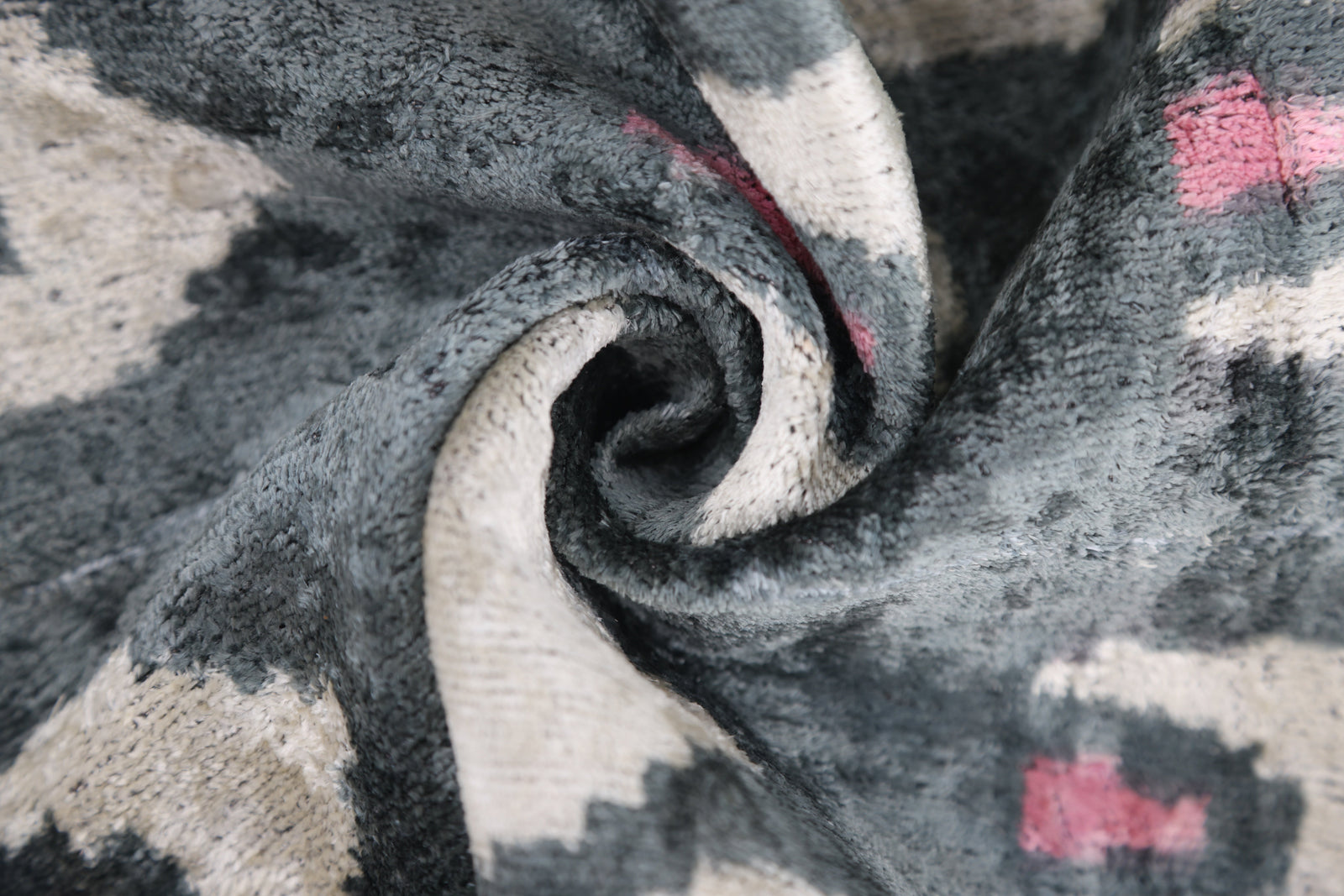 Gray & Blush Velvet Throw Pillow – 16x16 | Handmade Luxury