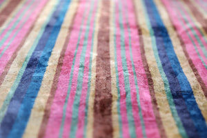 Handmade Striped Velvet Pillow – 16x24" Colorful Silk Cushion