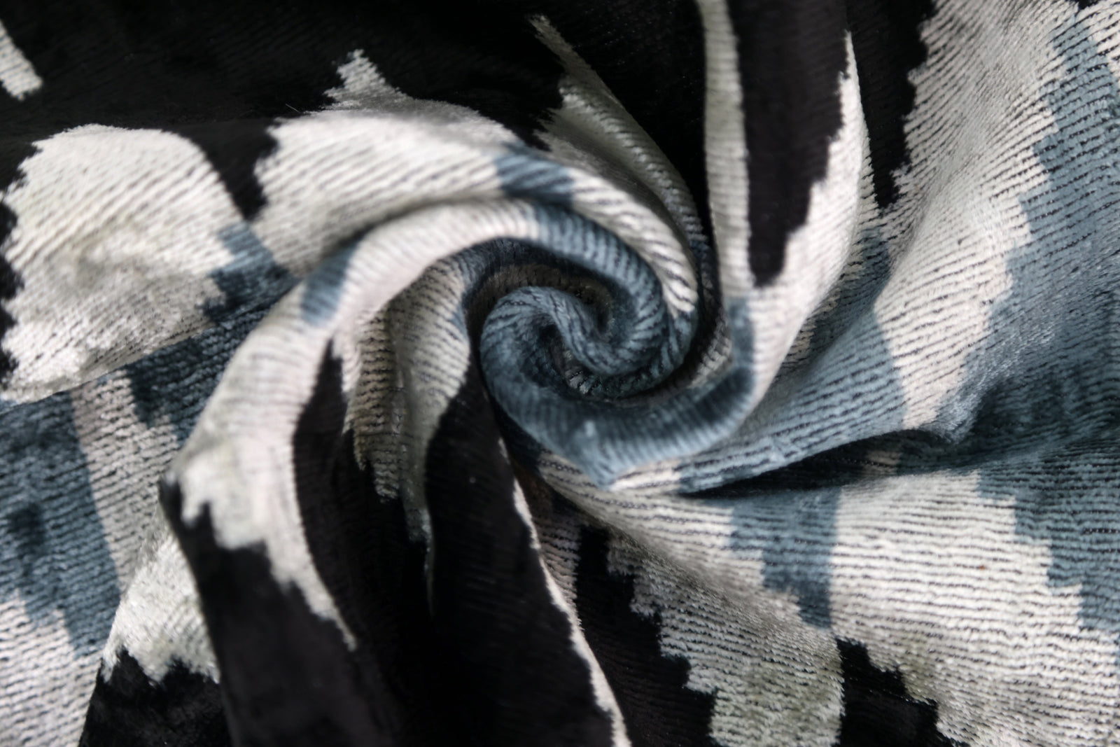 Handmade Black Gray Chevron Velvet Pillow – 16x24 in Luxury Accent