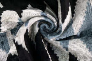 Handmade Black Gray Chevron Velvet Pillow – 16x24 in Luxury Accent