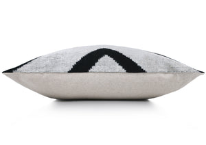 Chevron V Black & White Velvet Pillow – 16x16 Modern Handmade Throw Cushion