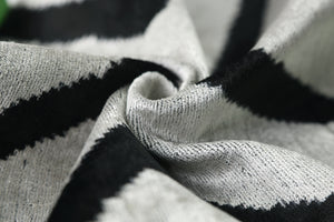 Modern Black & White Chevron Ikat Velvet Pillow – 16x16 Handmade Cushion