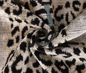 Luxury Leopard Print Silk Velvet Throw Pillow 16x24 – Handmade Animal Motif Lumbar Cushion
