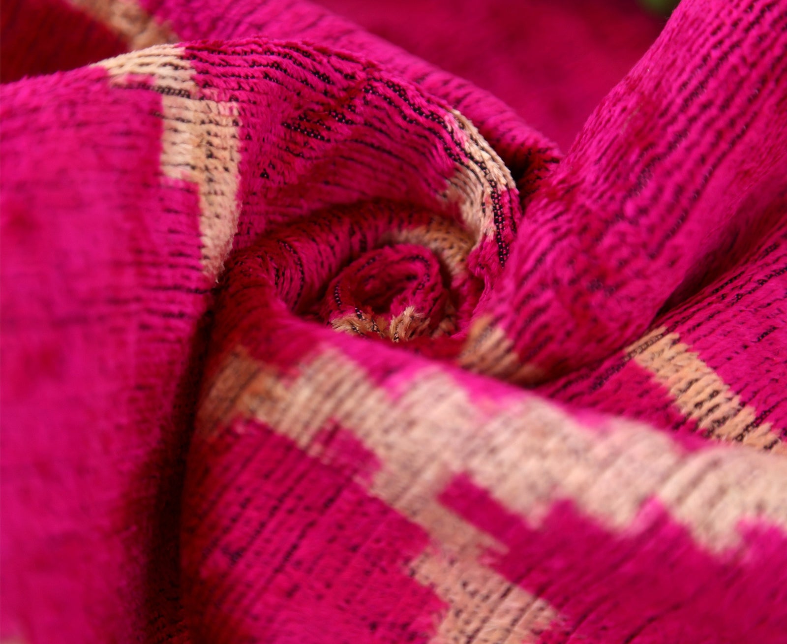 Luxury Fuchsia Pink Silk Velvet Throw Pillow 16x24 – Handmade Geometric Lumbar Cushion