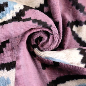 Luxury Pink Evil Eye Velvet Pillow 16x24 – Handmade Silk Lumbar Cushion with Bohemian Charm