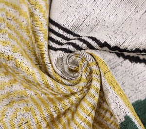 Luxury Silk Velvet Pillow 16x24 – Handmade Modern Geometric Lumbar Cushion in Yellow & Green
