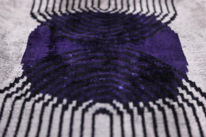 Luxury Purple Silk Velvet Throw Pillow 16x24 – Handmade Modern Geometric Lumbar