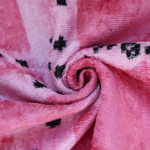 Handmade Pink Velvet Lumbar Pillow 16x24 – Designer Leopard Motif Luxury Cushion