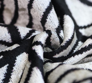 Luxury Black & White Silk Velvet Throw Pillow 16x24 – Handmade Geometric Designer Lumbar