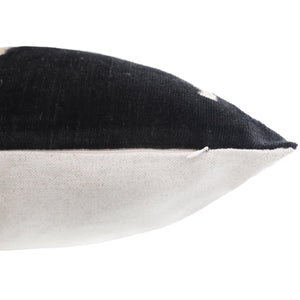 Handmade Black Silk Velvet Pillow 20x20 – Minimalist Modern Designer Cushion