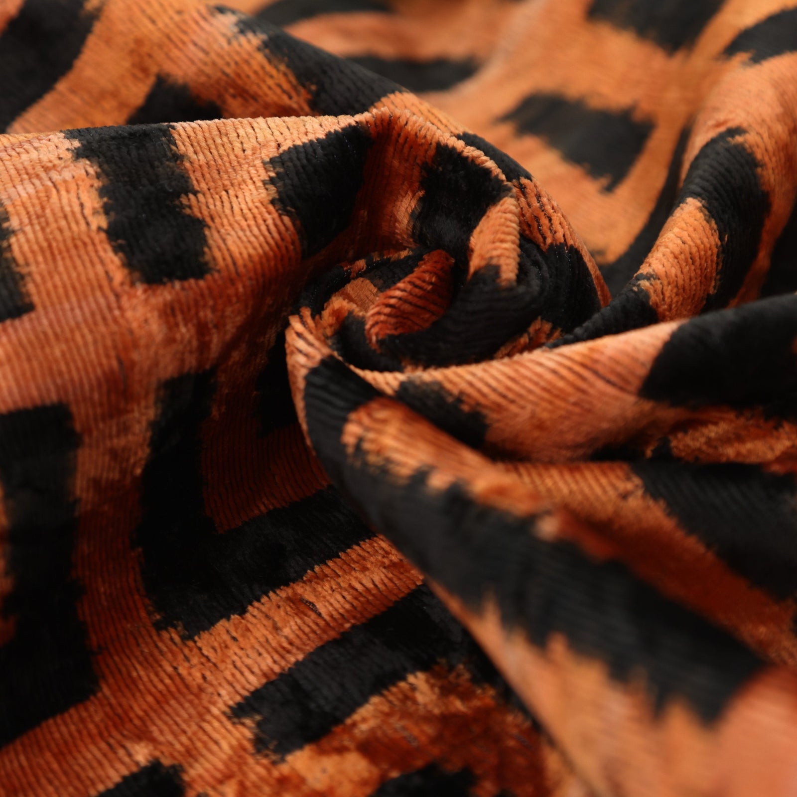 Burnt Orange Silk Velvet Geometric Lumbar Pillow 16x24