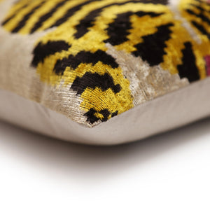 Golden Tiger Silk Velvet Lumbar Pillow – 16x24 Handmade Designer Cushion