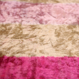 Pink Gold Striped Silk Velvet Lumbar Pillow – 16x24 Handmade Luxury Cushion