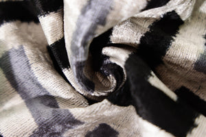 Black & Silver Maze Silk Velvet Pillow 16x16 Handmade Luxury Cushion