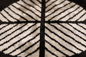 Black & Ivory Chevron Silk Velvet Pillow 16x16 Handmade Luxury Cushion