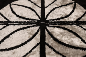 Black & Ivory Petal Silk Velvet Pillow 16x16 Handmade Luxury Cushion