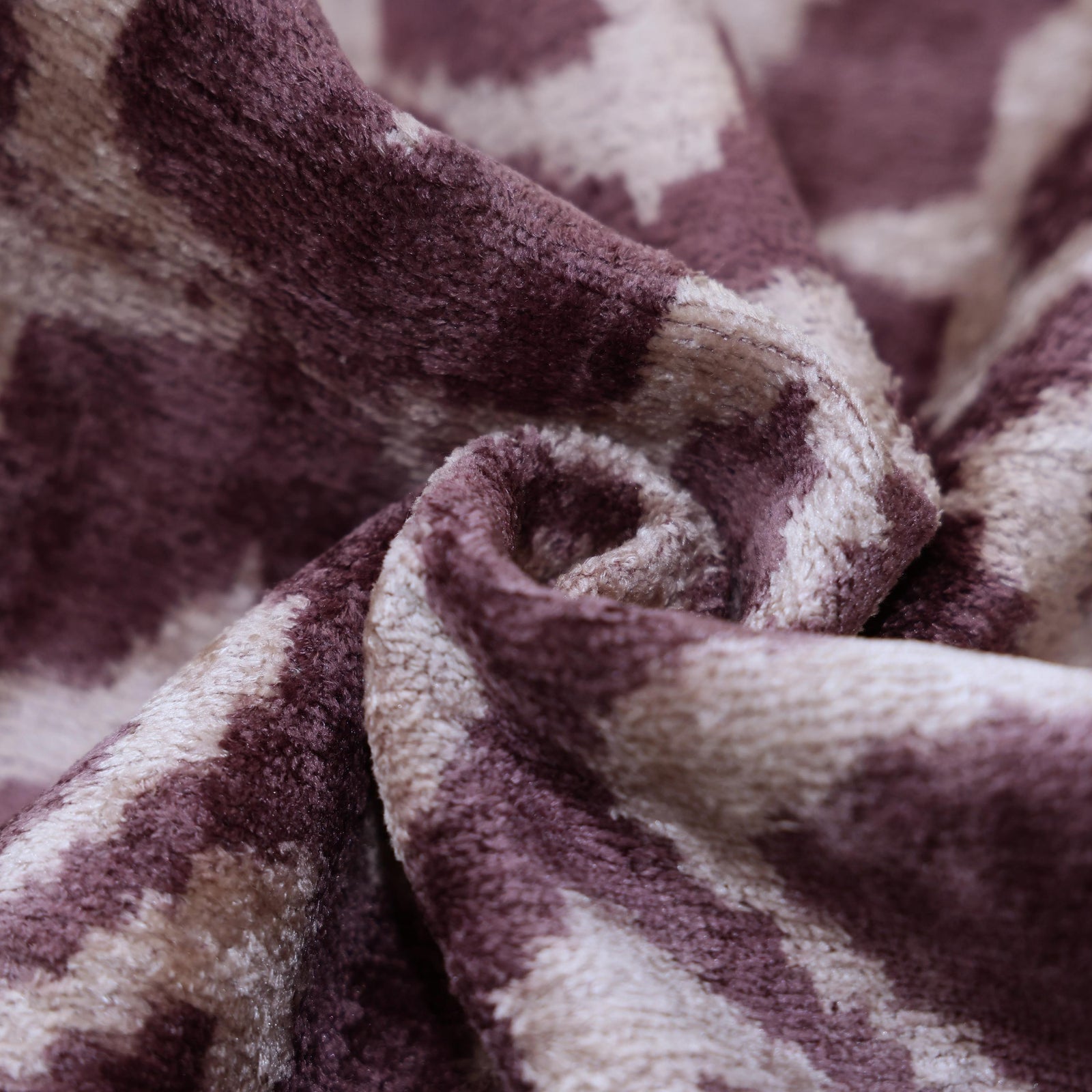 Hand-Knotted Plum Ikat Silk Velvet Pillow - 16x16 Organic Vegetable Dyed