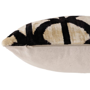 The Artisan Geometric Silk Velvet Pillow - Beige Bronze & Gold 20x20 in