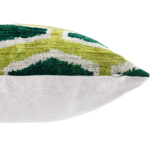 The Lime & Emerald Honeycomb Silk Velvet Pillow - 20" x 20"